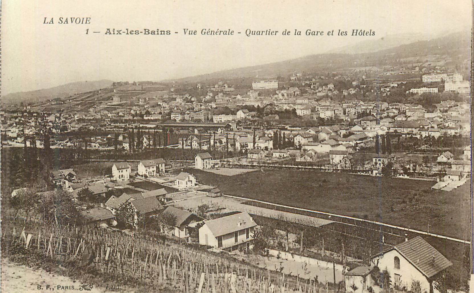 CPA Aix les Bains la Savoie Vue Generale Quartier de la Gare et les Hotels