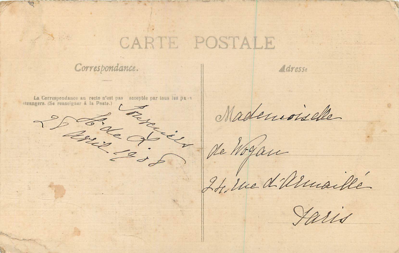 CPA Clermont en Argonne Portail de l'Eglise (carte toilee) — Rückseite