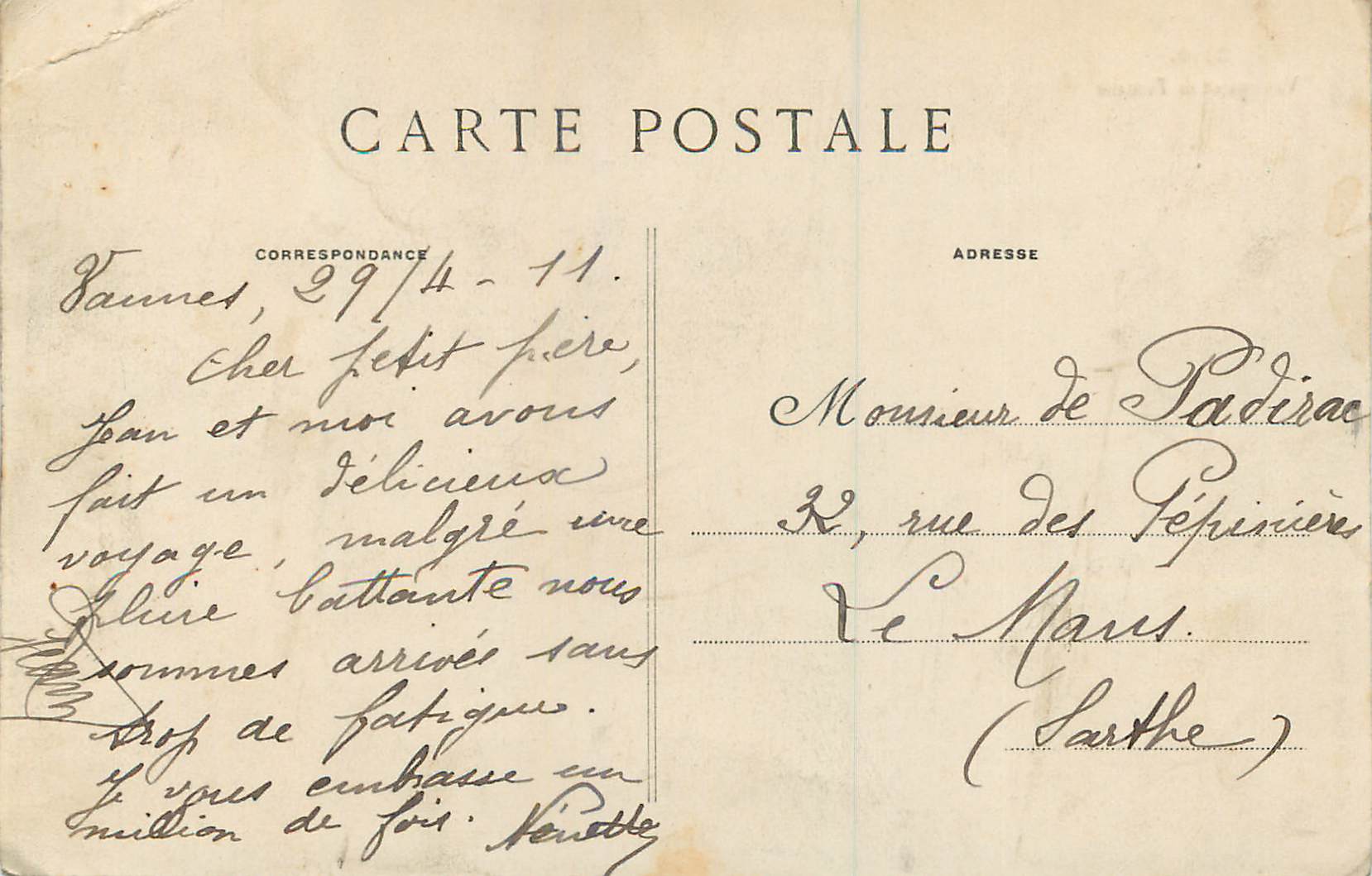 CPA Vannes et sa Femme — Rückseite