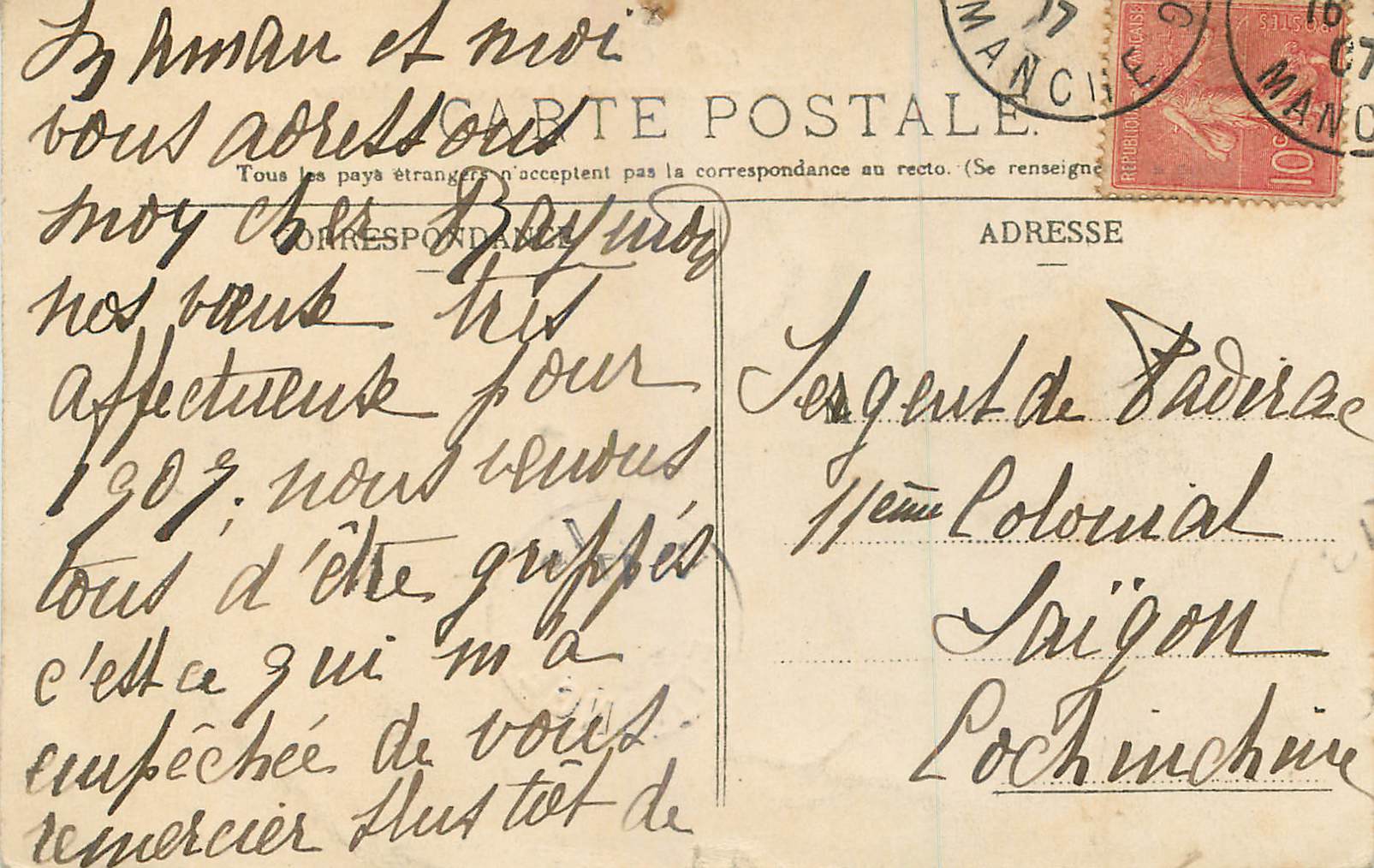 Cherbourg — Port Militaire — Caserne et Chapelle de la Marine — Édition Maison Ratti, Nouveau-Établissement — Rückseite