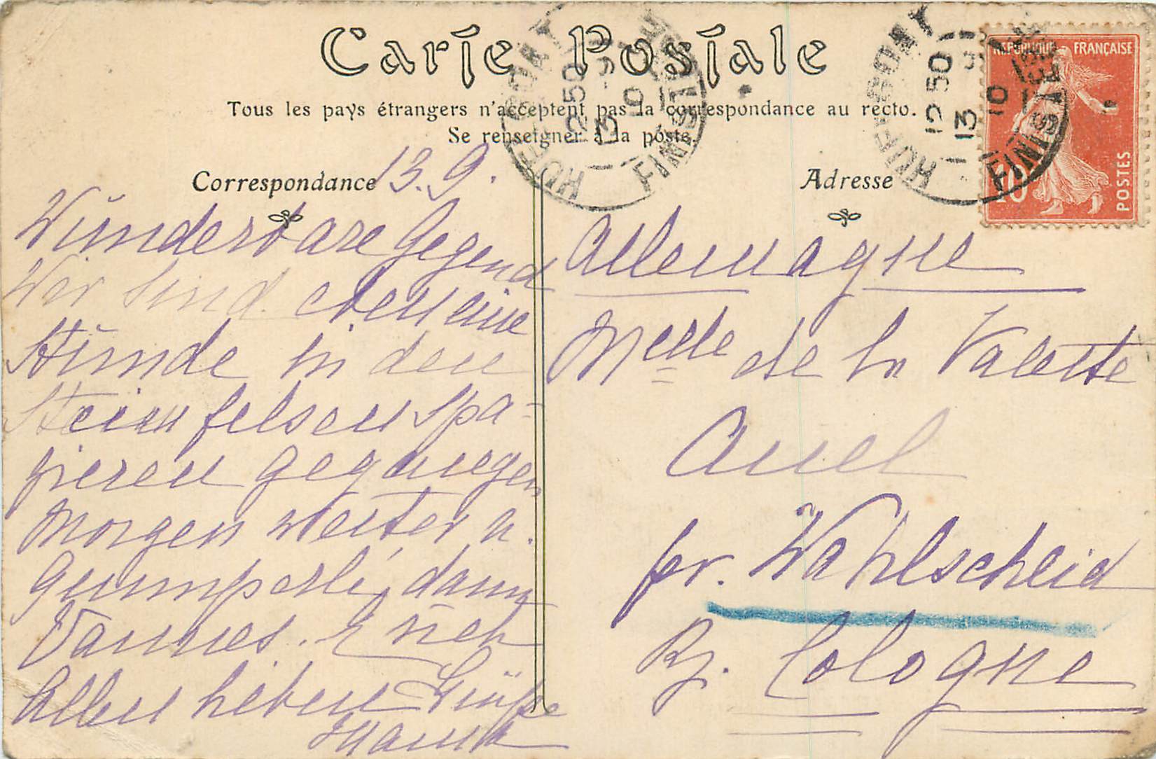 CPA Huelgoat (Finistere) la Mare aux Sangliers — Rückseite