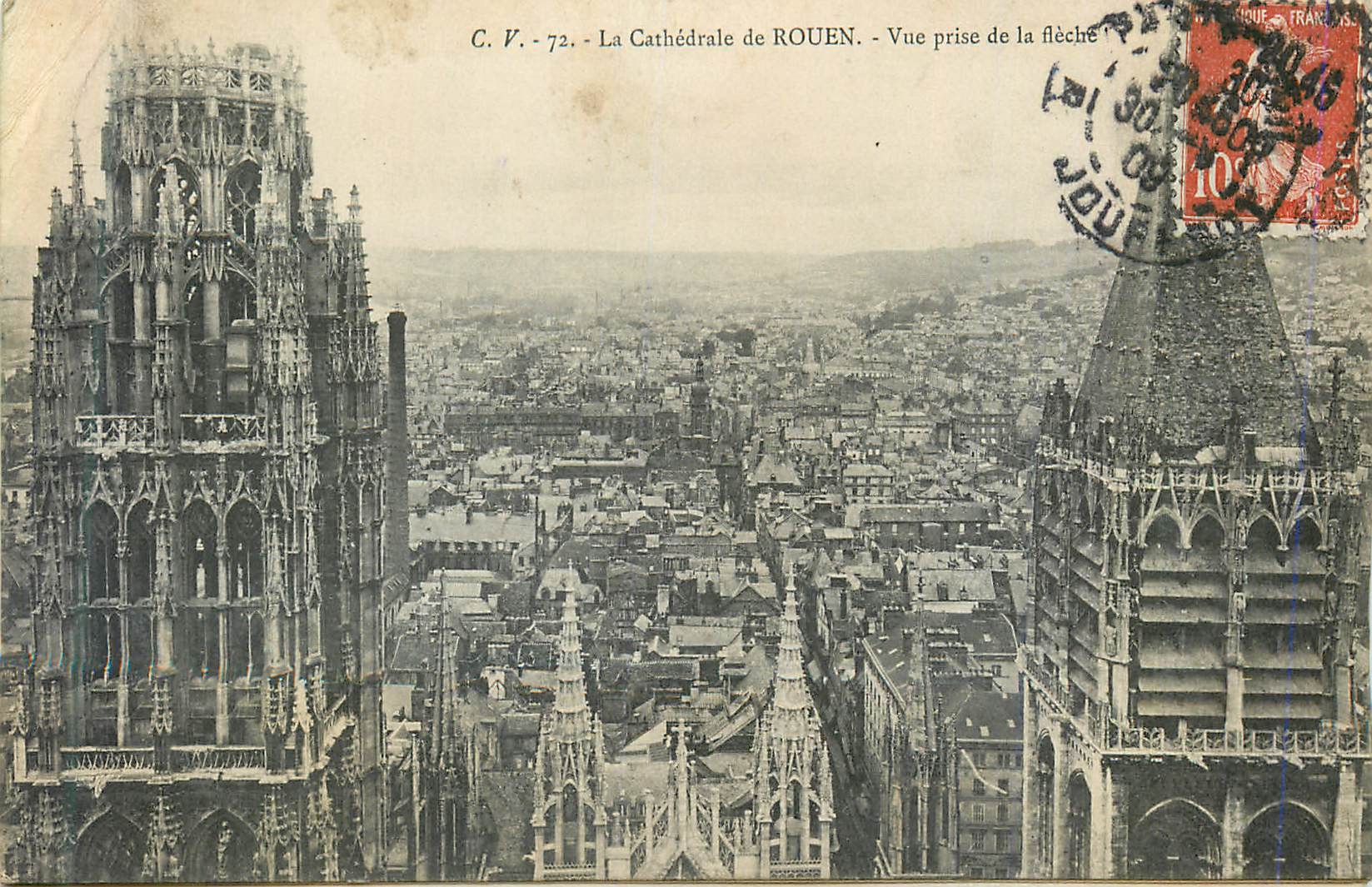 CPA la Cathedrale de Rouen Vue prise de la Fleche