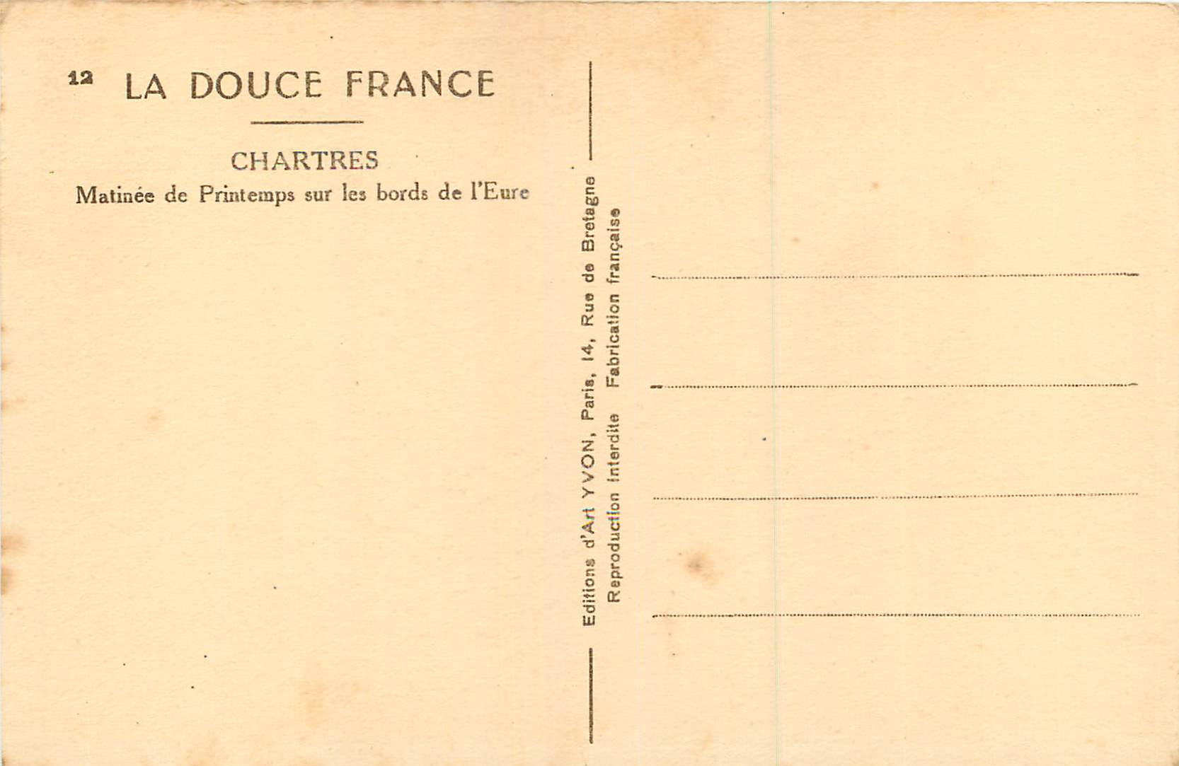 CPA Chartres Matinee de Printemps sur les Bords de l'Eure la Douce France — Rückseite