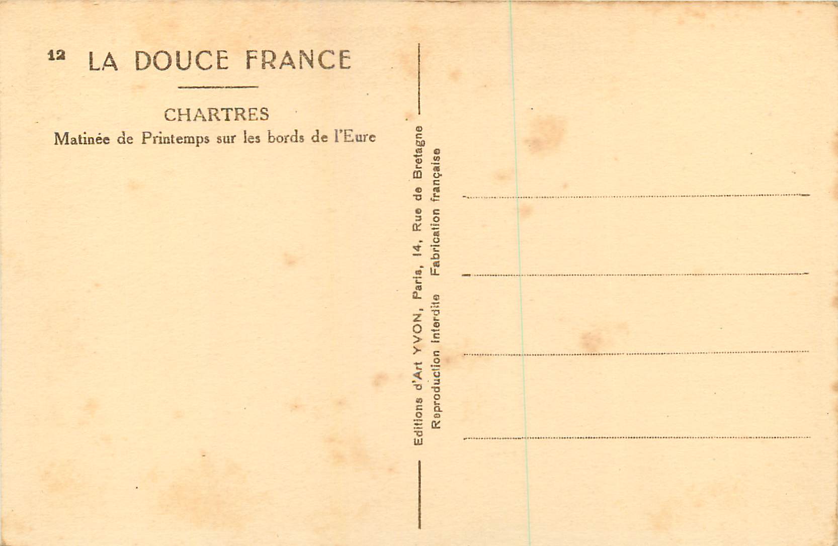 CPA Chartres Matinee de Printemps sur les Bords de l'Eure la Douce France — Rückseite
