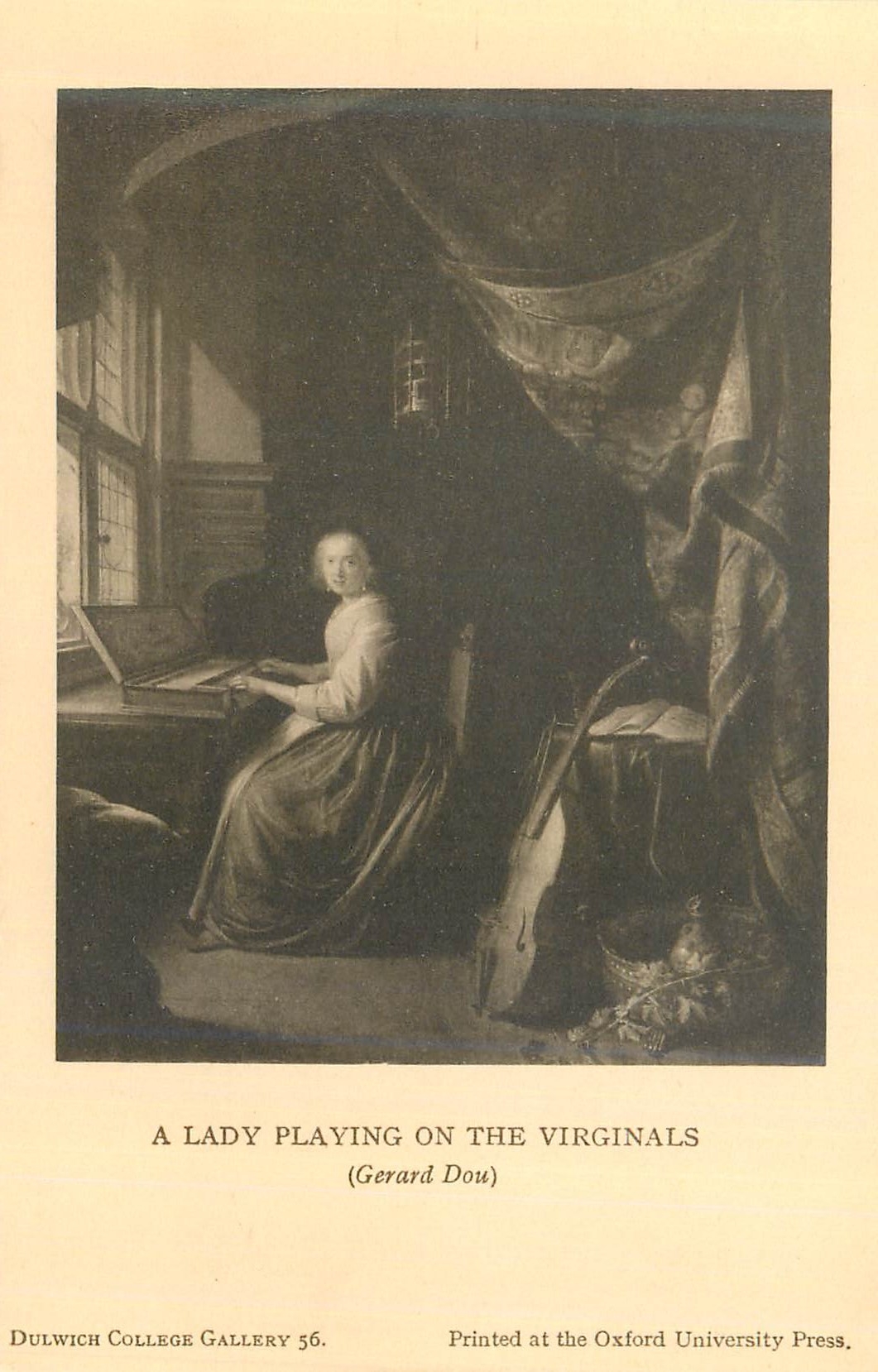 CPA Dulwich College Gallery a Lady Playing on the Virginals