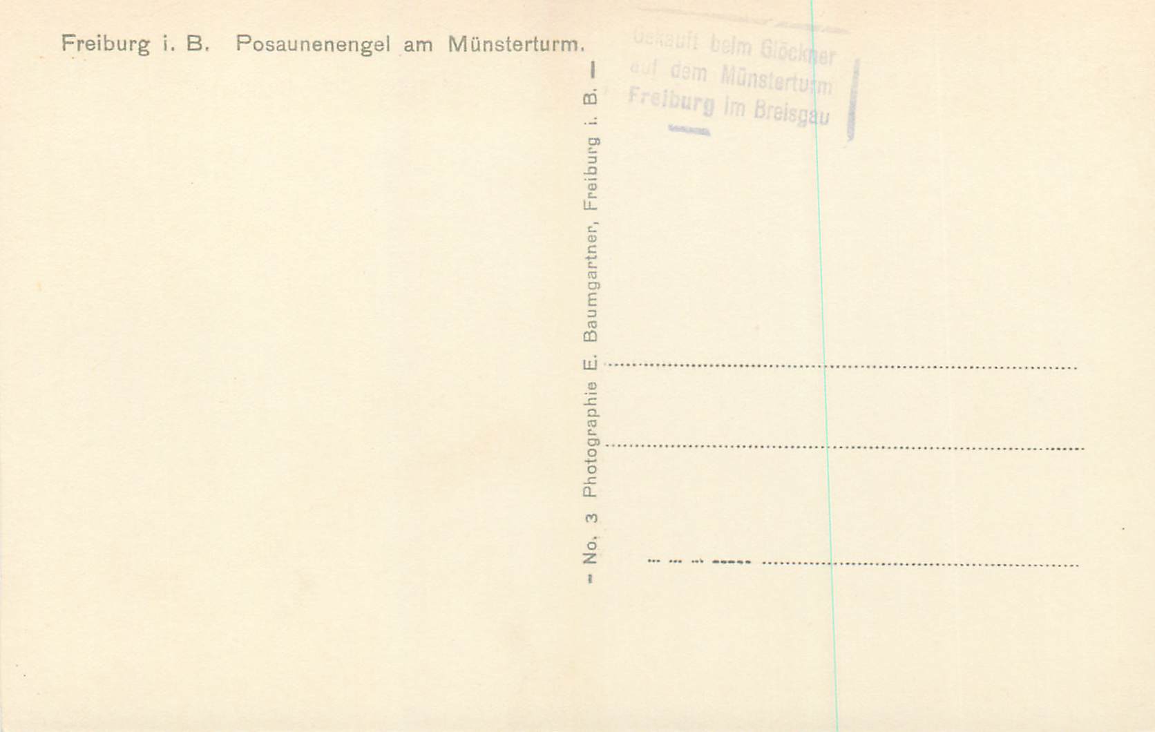 CPM Freiburg Posaunenengel am Munsterturm — Verso