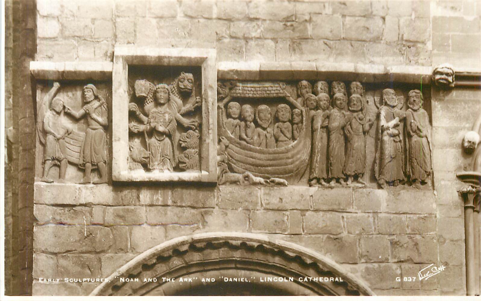 CPA Lincoln Cathedral Early Sculptures Noah and the Ark and daniel