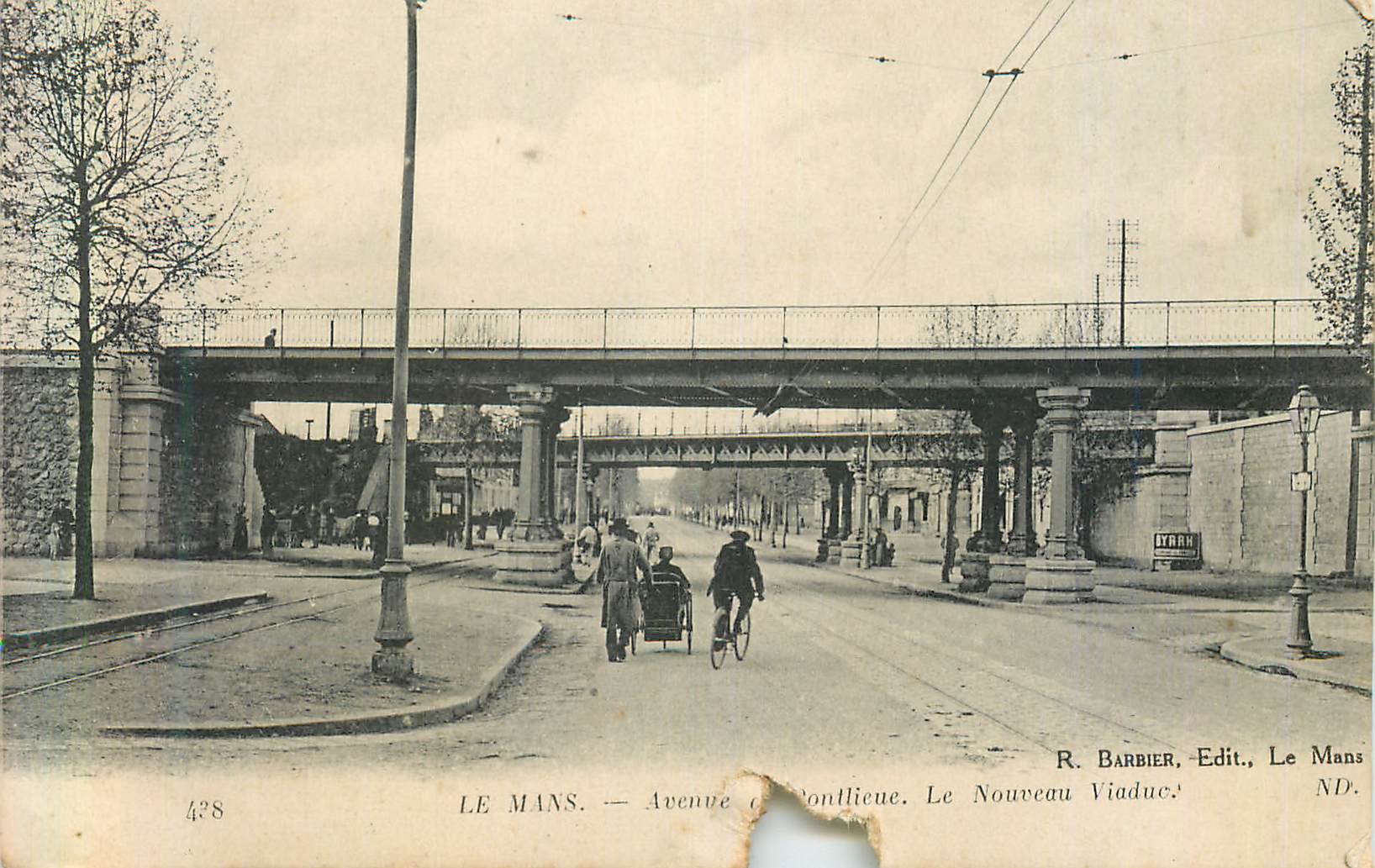 Le Mans — Avenue Montliéue — Le Nouveau Viaduc — R. Barbier, Edit., Le Mans