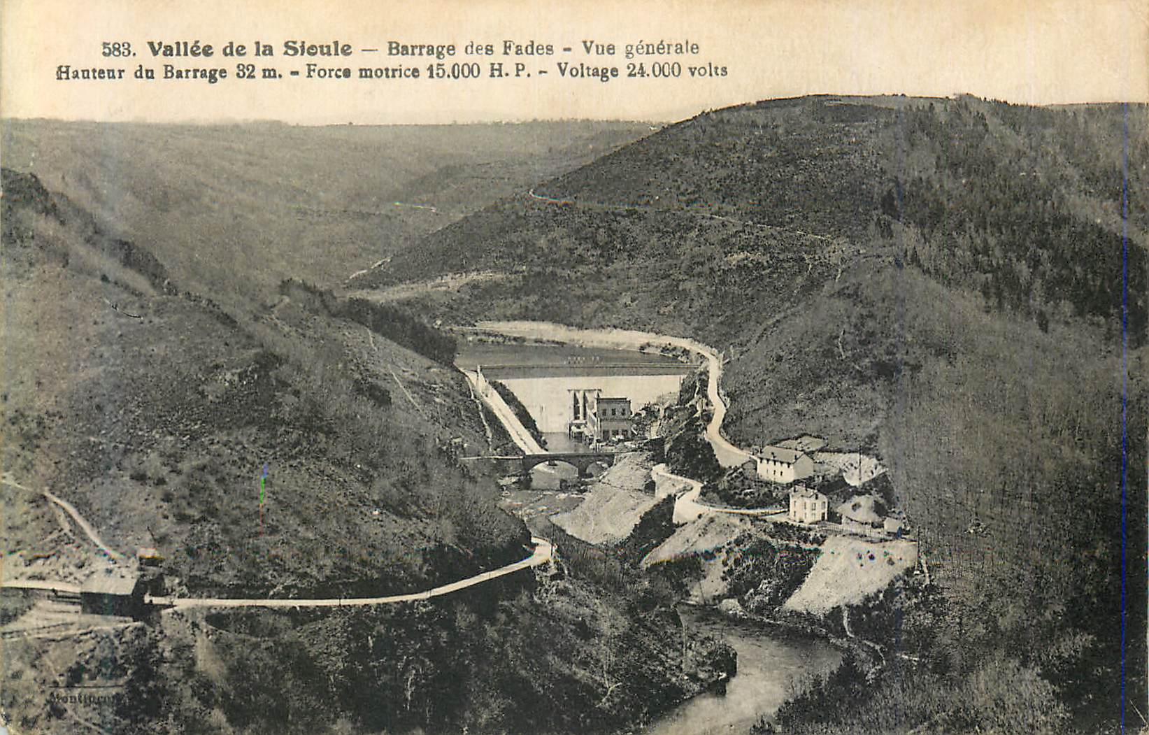 CPA Vallee de la Sioule Barrage des Fades Vue Generale