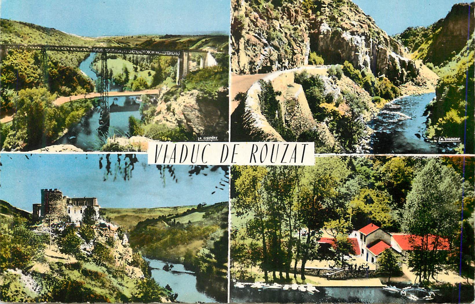 CPM Vallee de la Sioule Viaduc de Rouzat Tunnel Chateau de Chouvigny