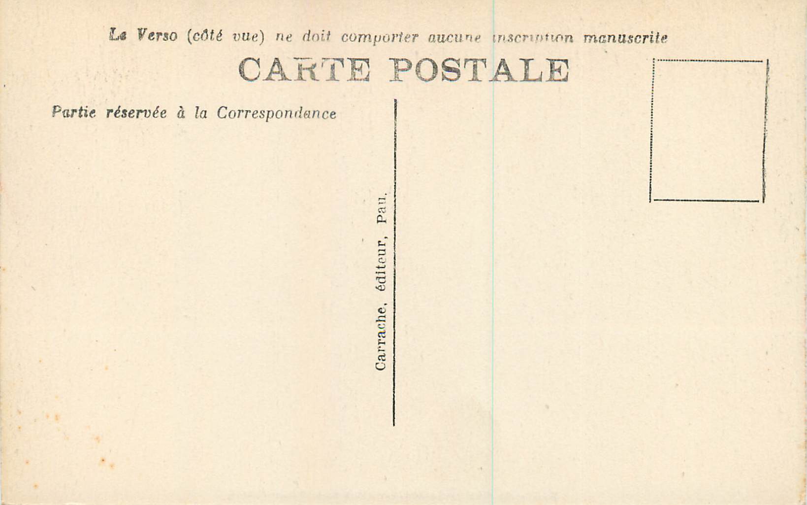 CPA Pau le Chateau (Vue de la Basse Plante) — Rückseite