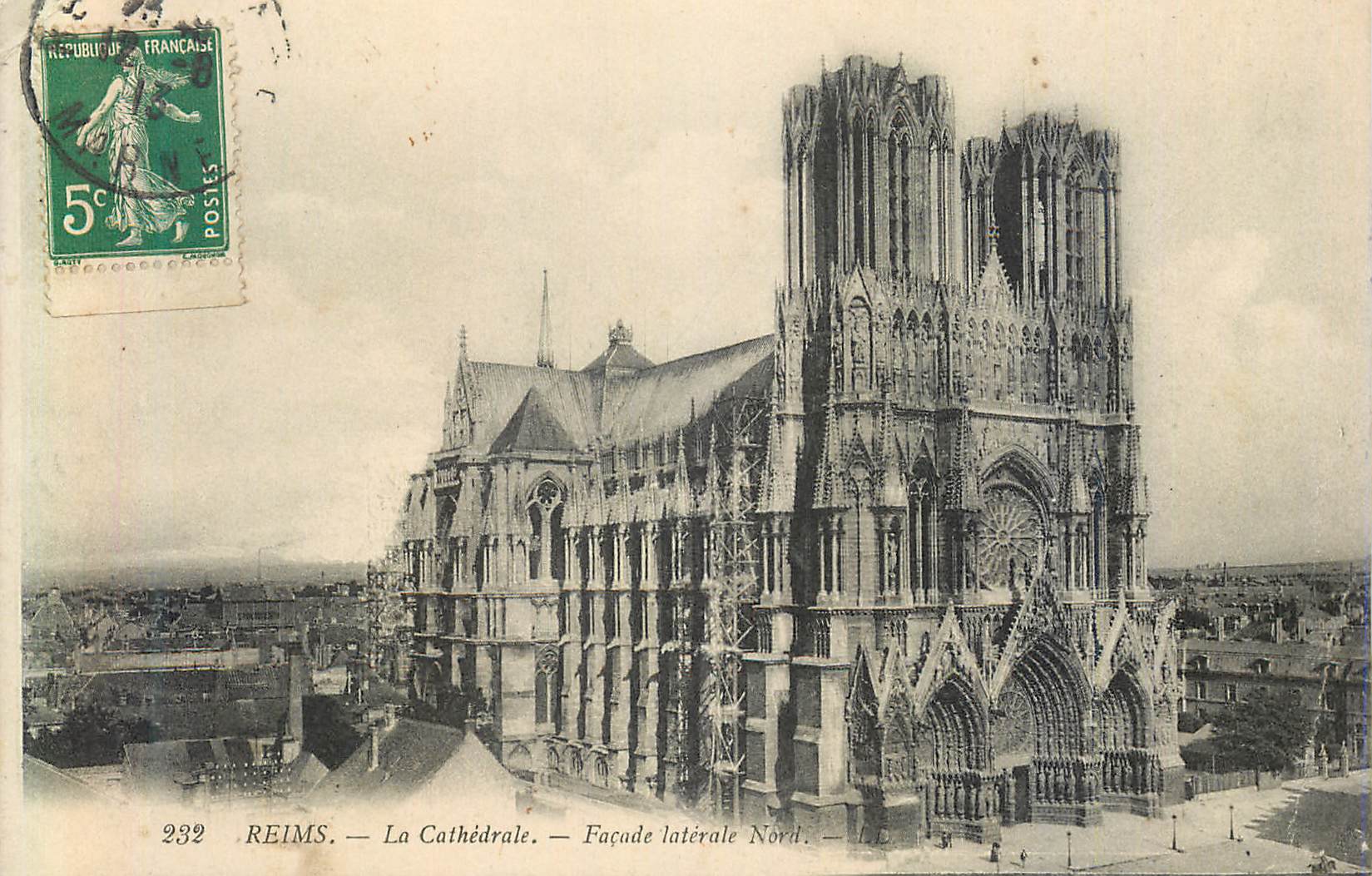 CPA Reims la Cathedrale Facade Laterale Nord