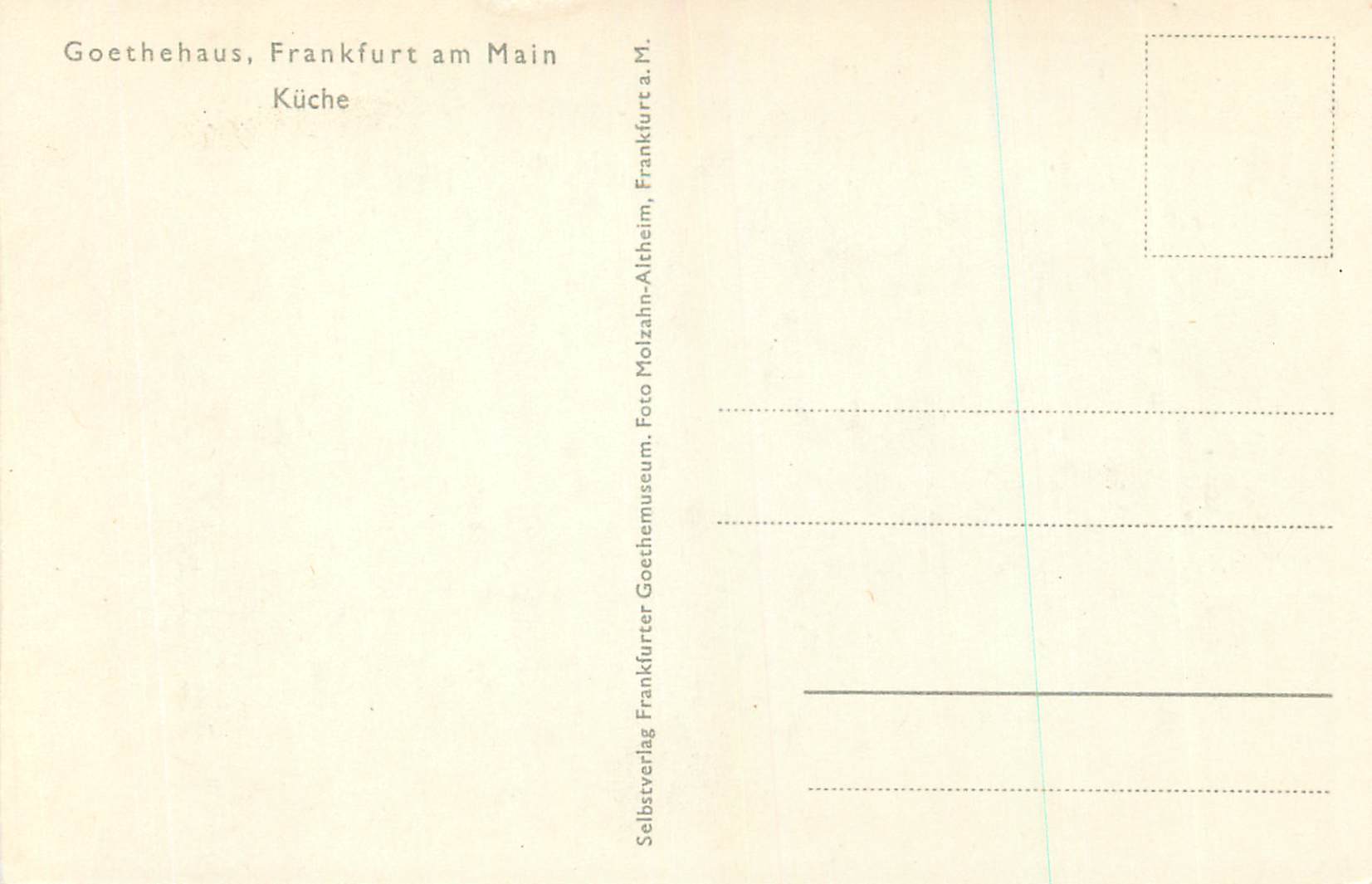 CPA Goethehaus Frankfurt am Main Kuche — Rückseite