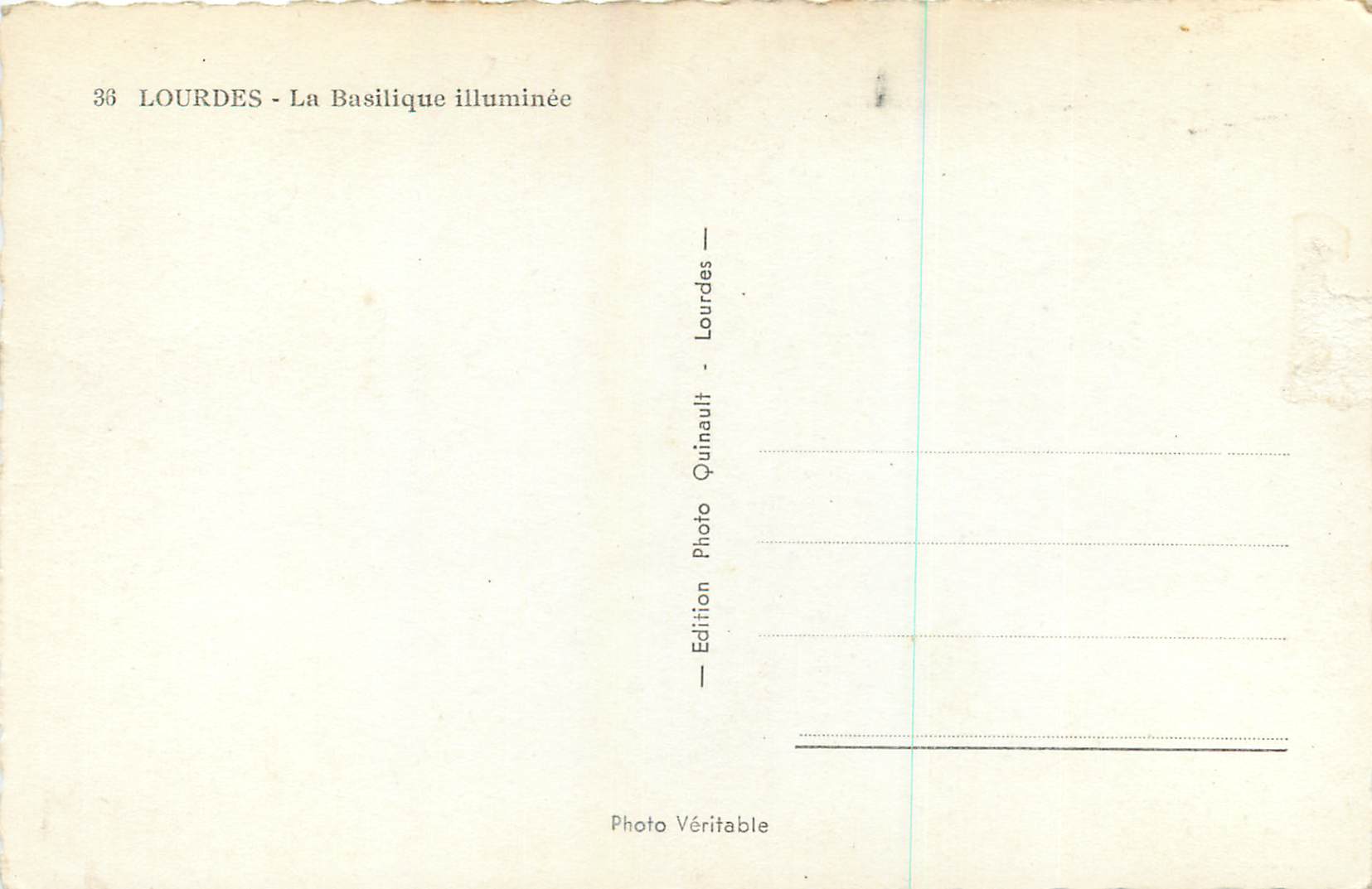 CPM Lourdes la Basilique Illuminee — Verso