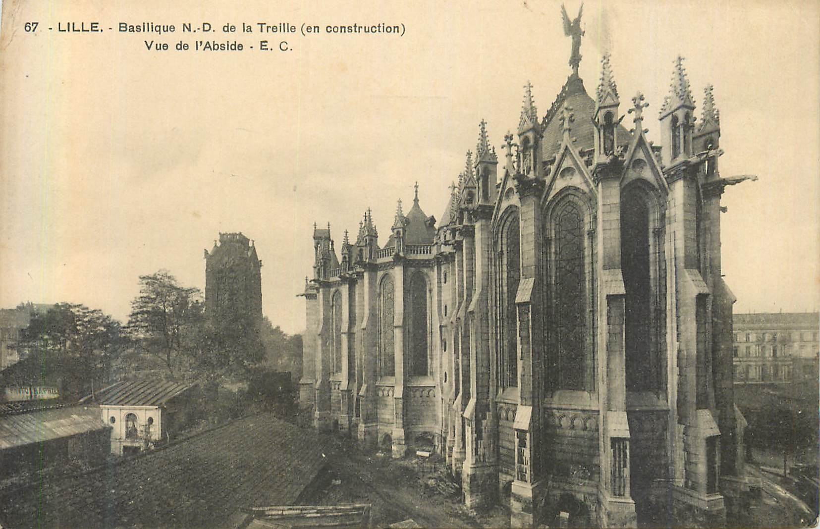 CPA Lille Basilique N D de la Treille (En Construction) Vue de l'Abside