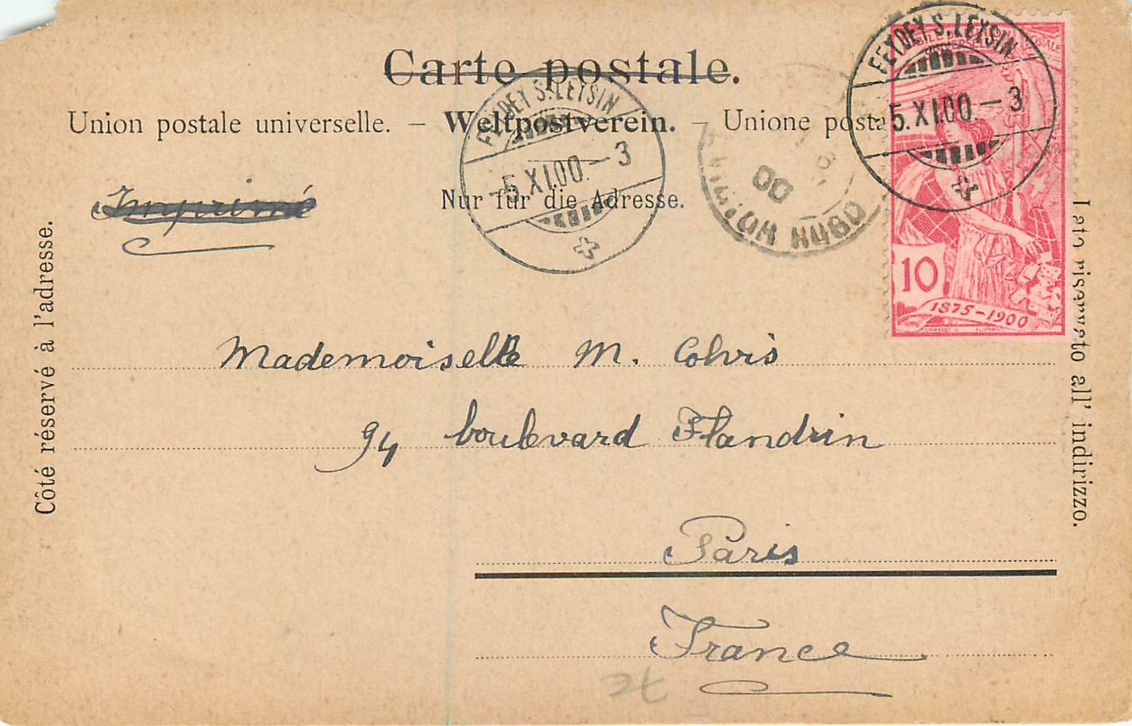 CPA Soldanelle des Alpes — Rückseite