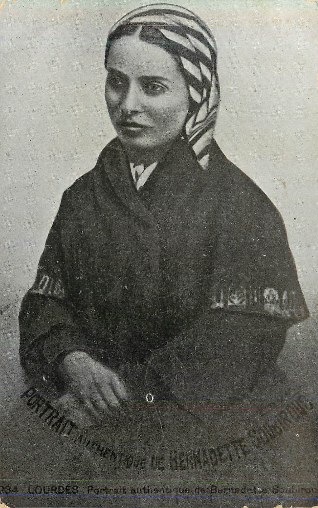 CPA Lourdes Portrait Authentique de Bernadette Soubirous