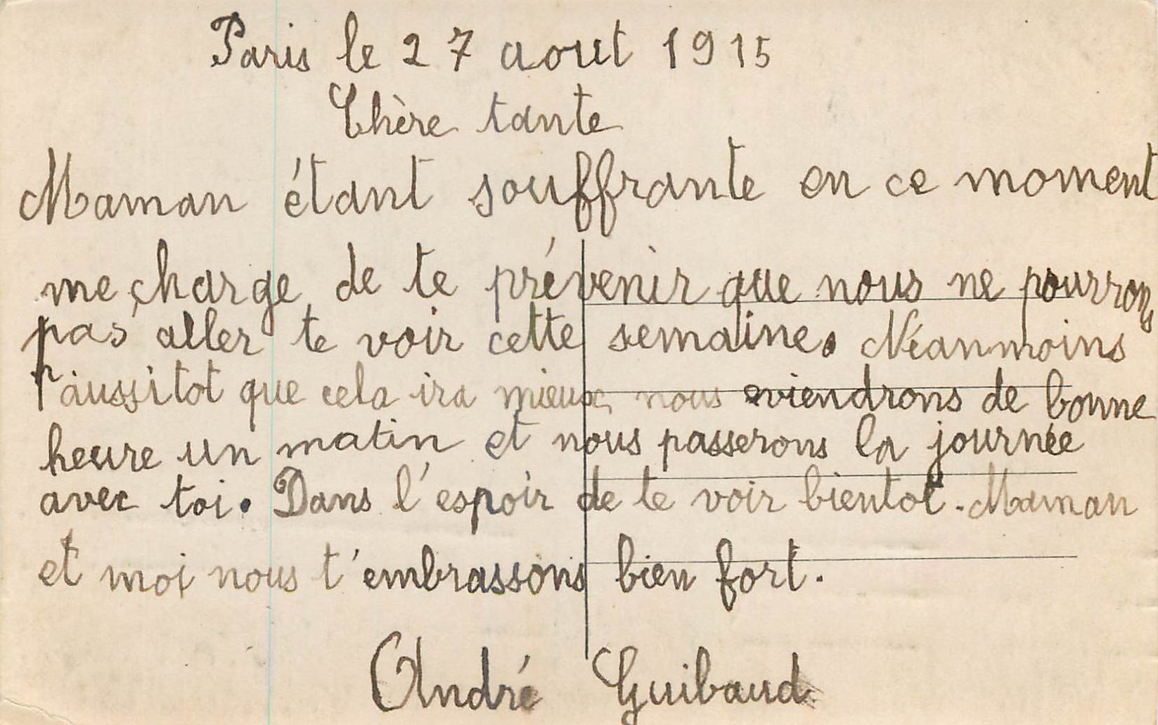 CPA Je Pense a Vous Enfant — Rückseite