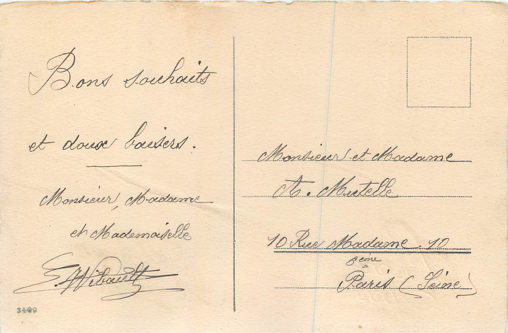 CPA Bonne Annee — Rückseite