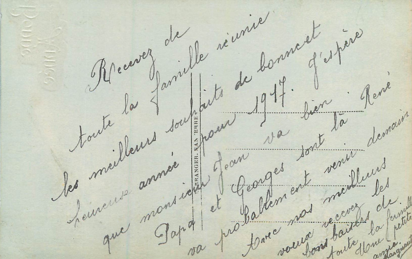 CPA Bonne Annee — Rückseite