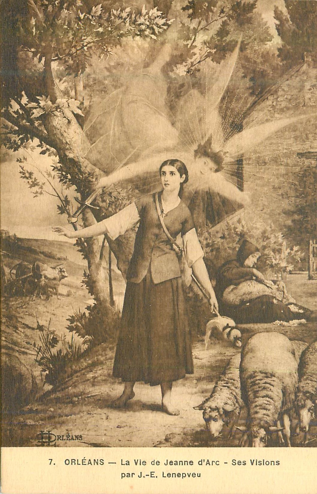 CPA Orleans la Vie de Jeanne d'Arc ses Visions par J E Lenepveu Moutons