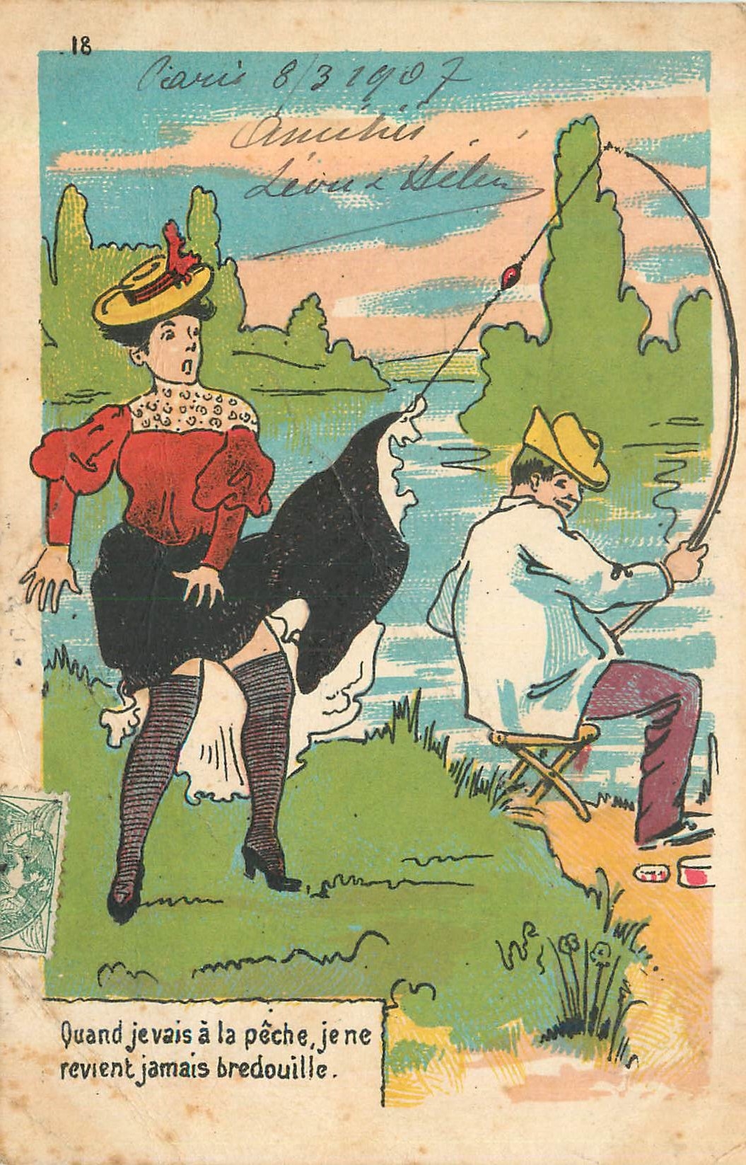 Pêche — scène humoristique — série 18