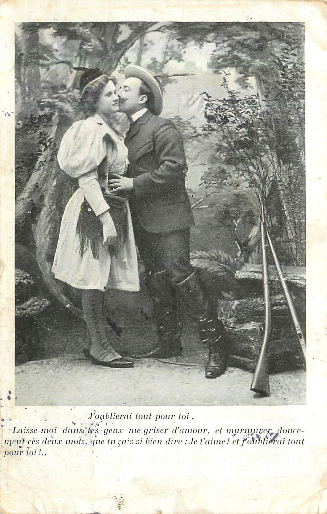 CPA J'oublierai tout pour toi Laisse moi dans tes Yeux me Griser d'Amour