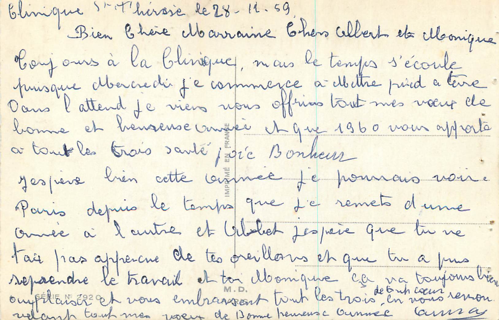 CPA Bonne Annee — Rückseite