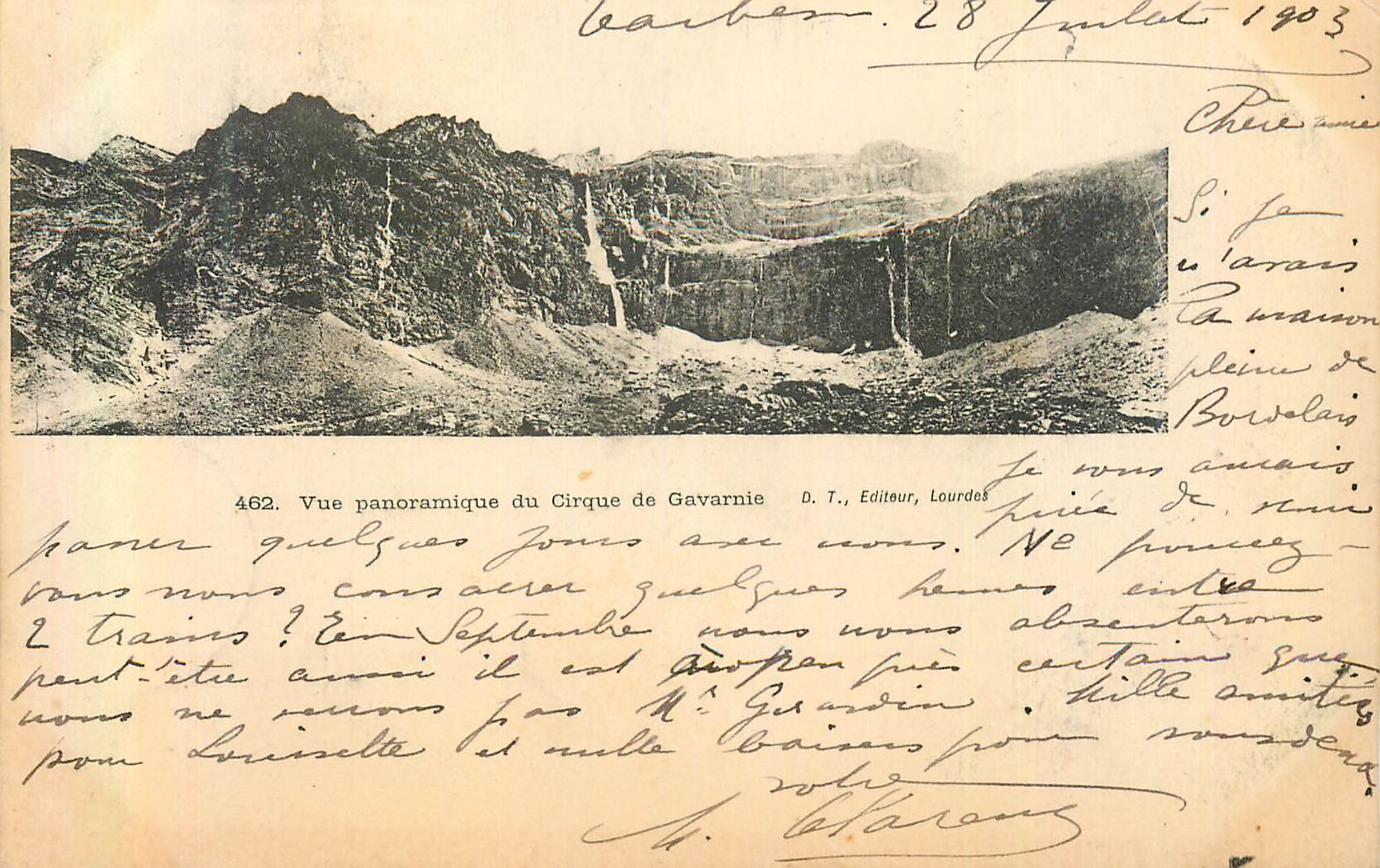 CPA Vue Panoramique du Cirque de Gavarnie (carte 1900)