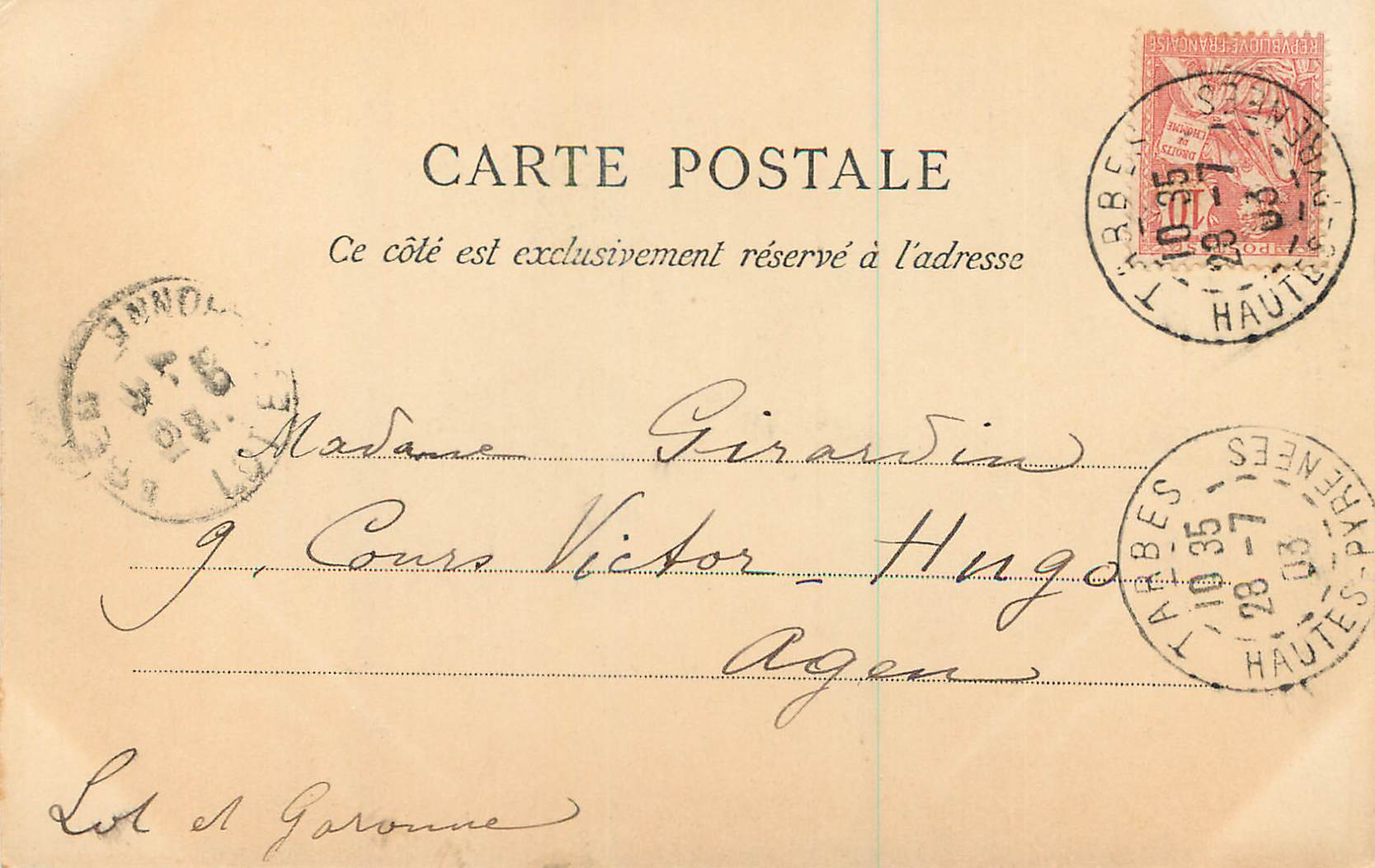 CPA Vue Panoramique du Cirque de Gavarnie (carte 1900) — Verso