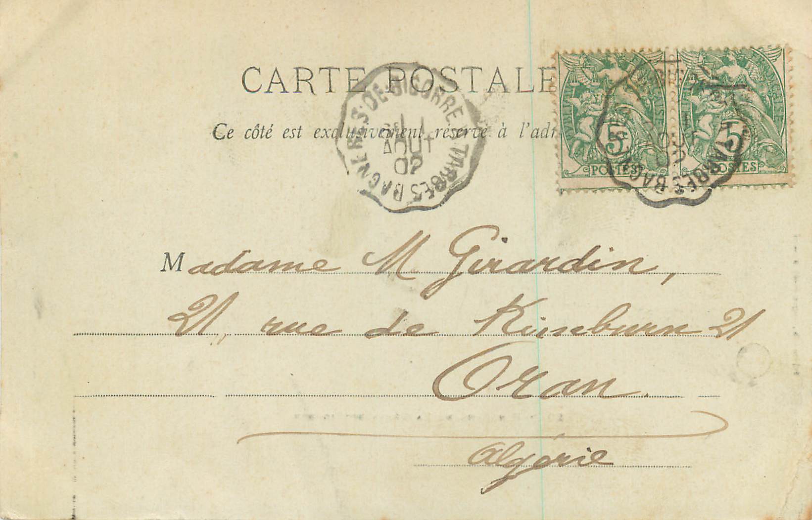 Panorama de Bagnères-de-Bigorre — Sajous III. — A.B.&C. — n°20 — Reverso