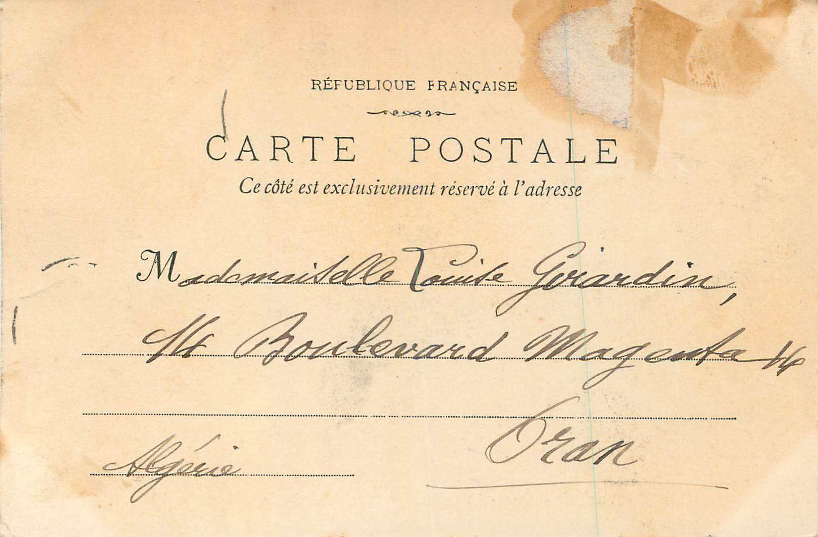 CPA Marseille la Cannebiere (Vue du Cours Saint Louis) — Verso