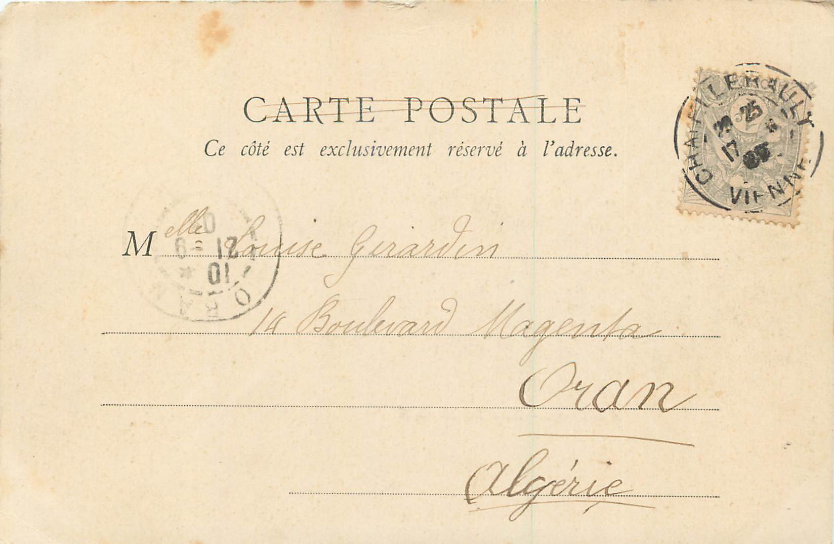 CPA Blois Chateau Aile Louis XII (carte 1900) — Verso