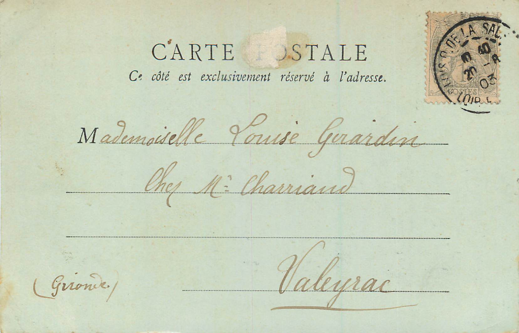 CPA Chateau de Chenonceaux (carte 1900) — Rückseite