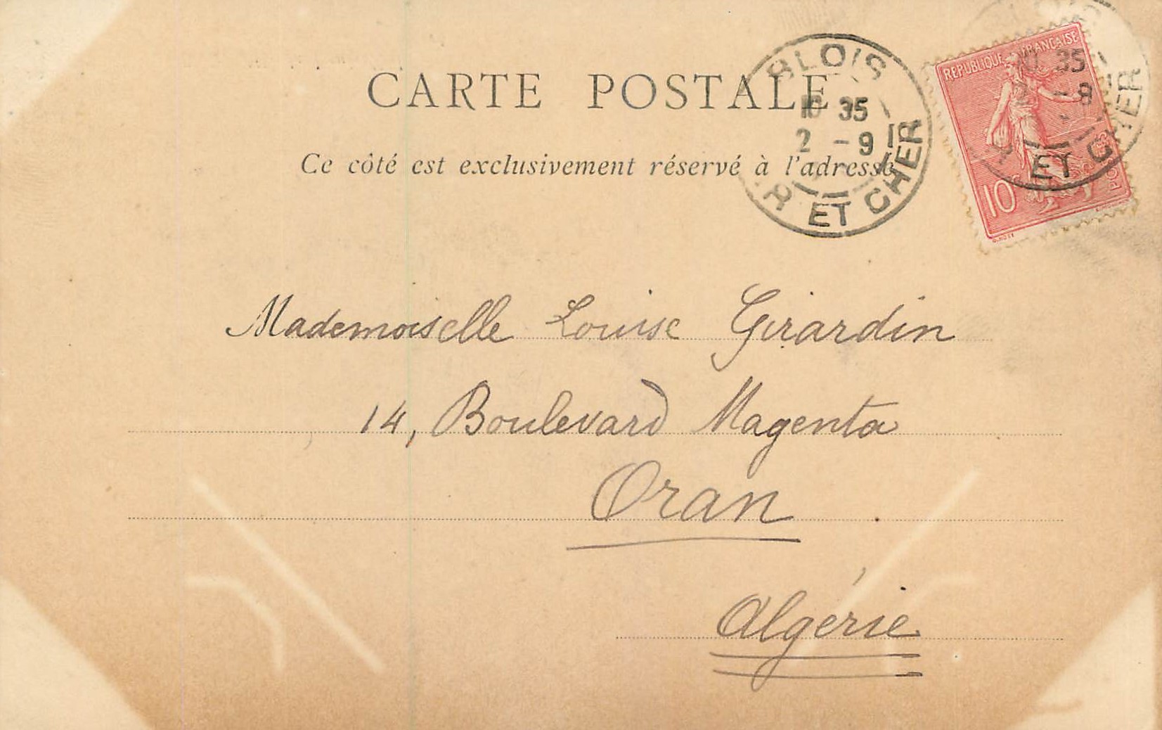 CPA Chateau de Blois Ailee Louis XII (carte 1900) — Verso