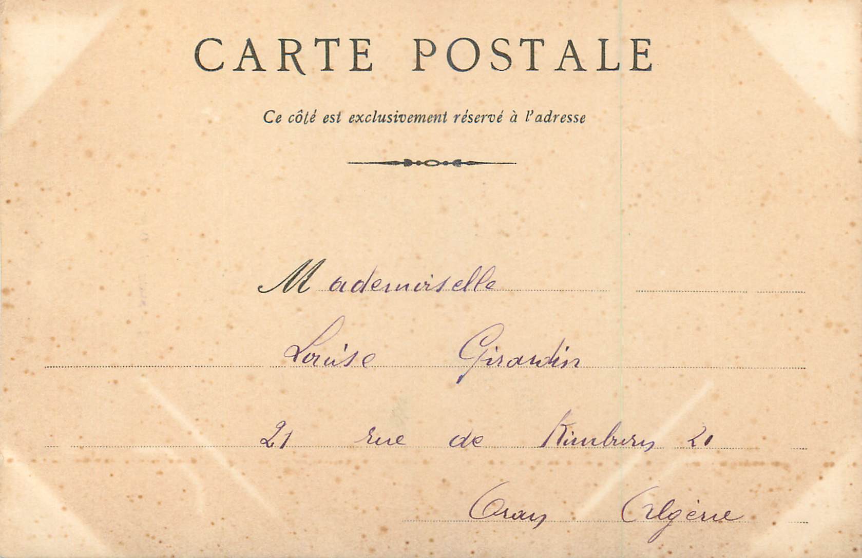 CPA Tours Statue de Descartes (carte 1900) — Verso