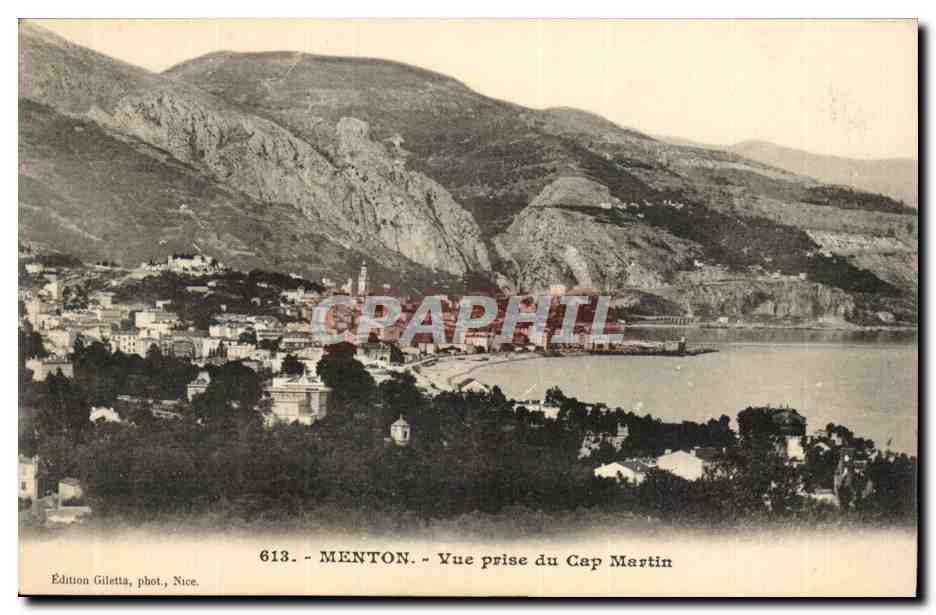 Menton - Vue Generale - Vue Prise du Cap martin - CPA 
