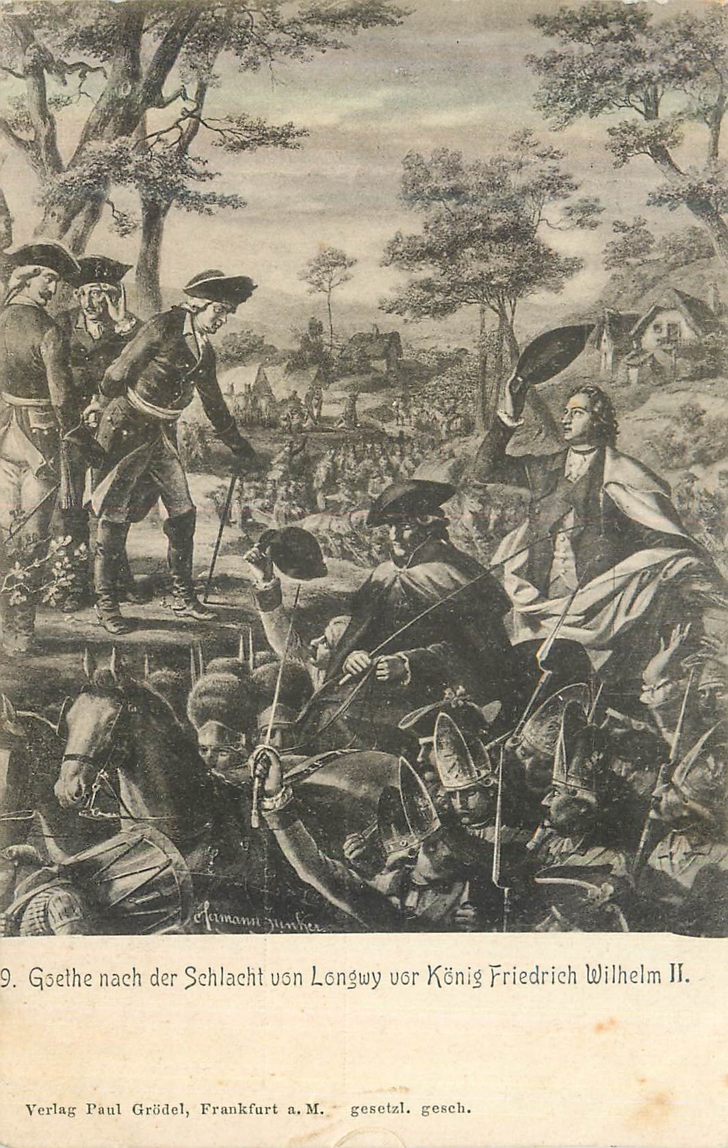CPA Goethe Nach der Schlacht Von Longwy Vor Konig Friedrich Wilhelm II