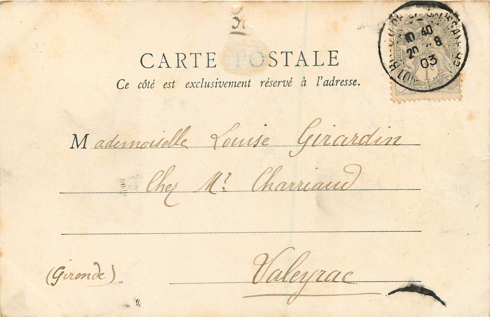 CPA Chateau de Chaumont (carte 1900) — Rückseite