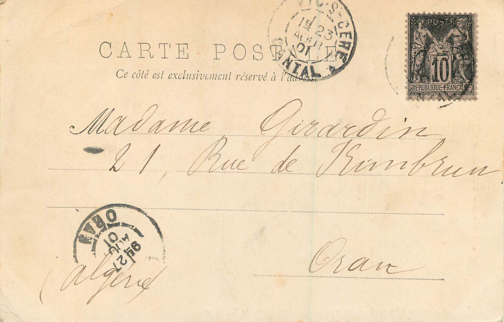 CPA Le Cantal Illustre Le Pas de la Cere (pres de Thiezac) (carte 1900) — Rückseite