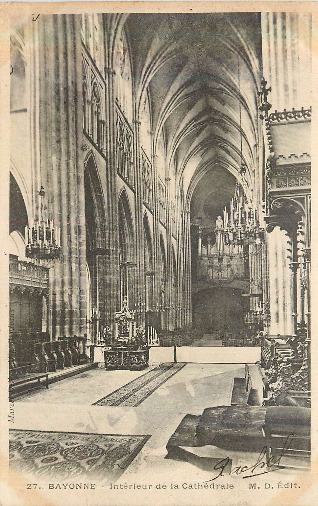 CPA Bayonne Interieur de la Cathedrale Orgue