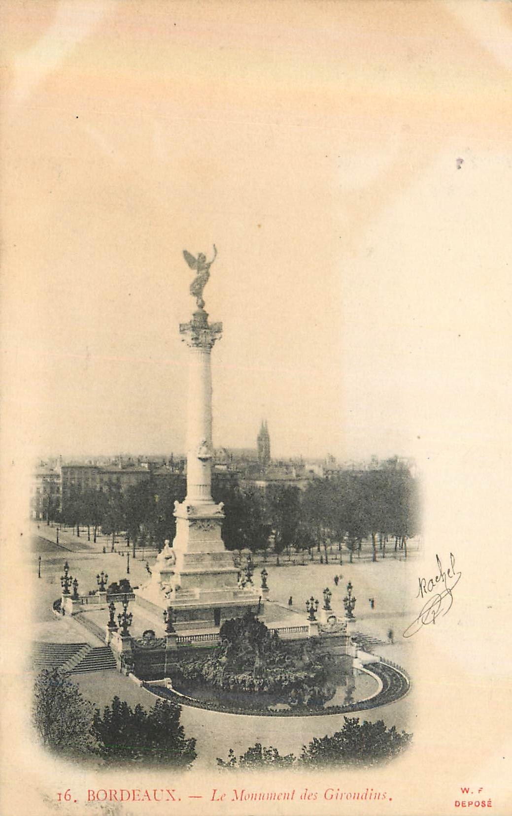 CPA Bordeaux Le Monument des Girondins (carte 1900)