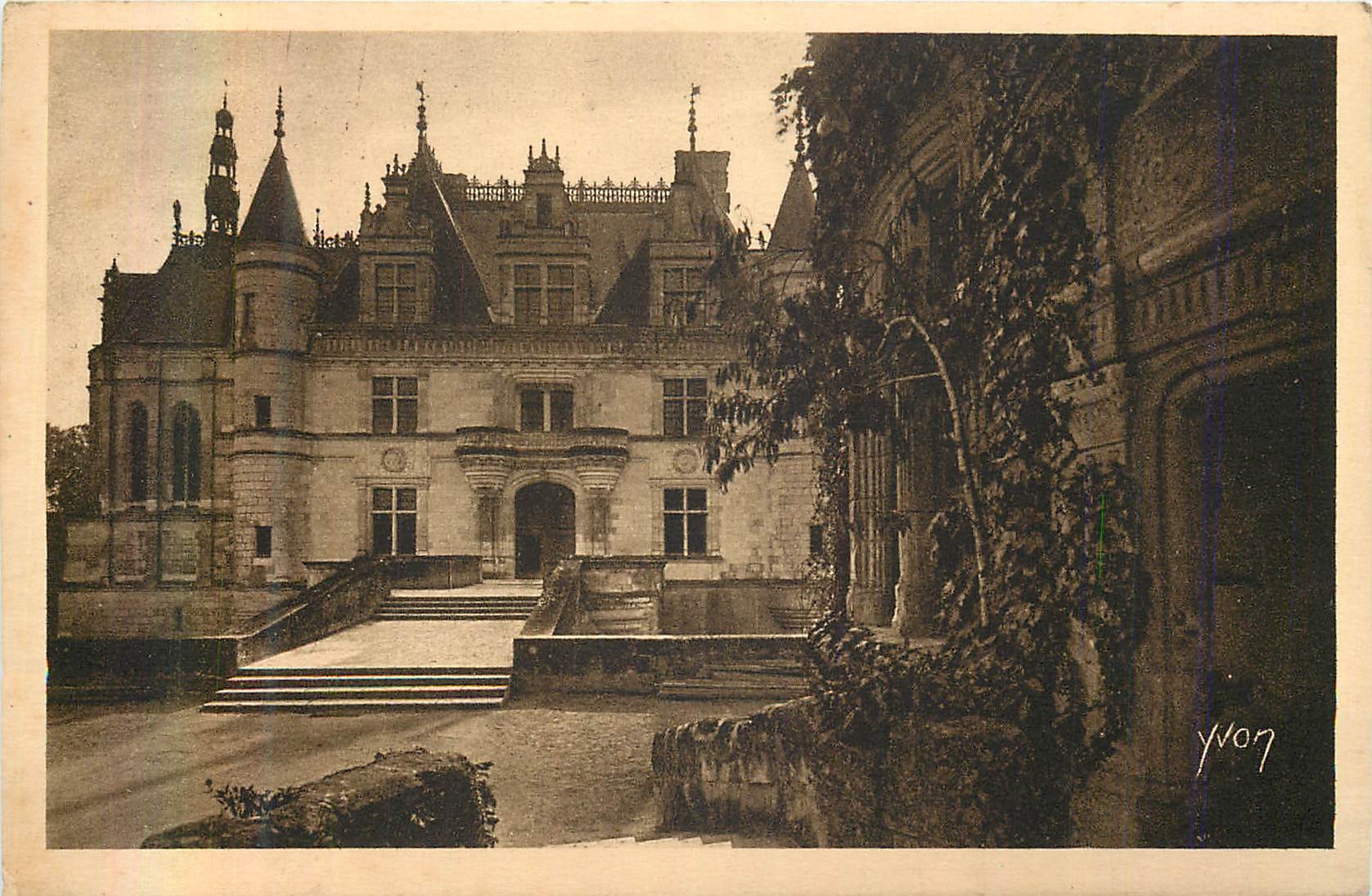 CPA Chateau de Chenonceaux Chateaux de la Loire La Douce France Aile Thomas Bohier et Detail de la Tour Marques