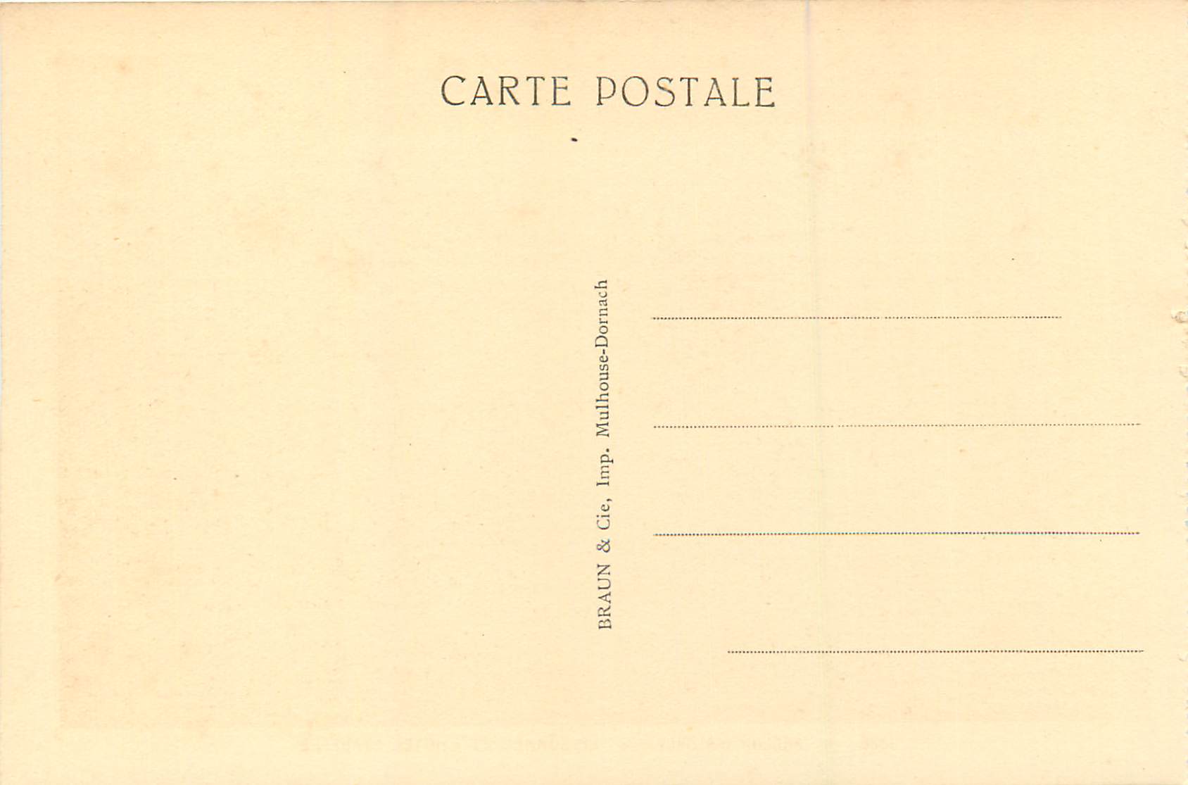 Vallée de Masevaux — Lacs d'Alfeld et de Sewen — Éditeur BRAUN & Cie, Mulhouse-Dornach — Rückseite