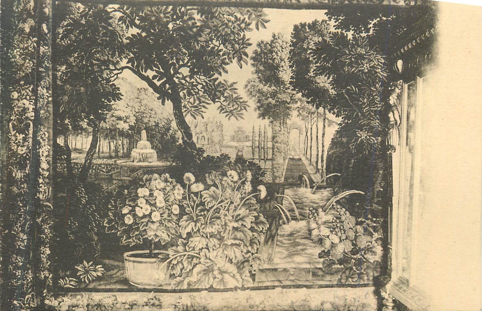 CPA Chateau de Keriolet Tapisserie de la Salle a Manger (XVIIe Siecle) Vue du Parc