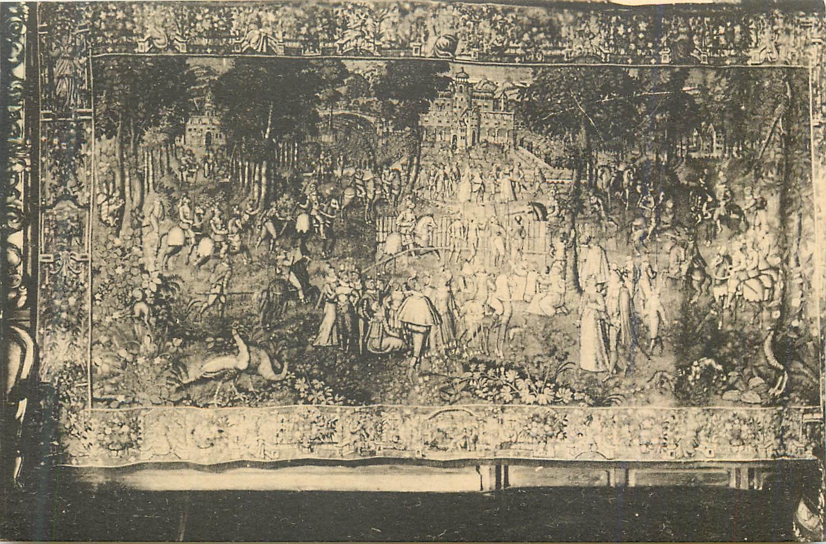 CPA Salon du Chateau de Keriolet Scene d'un Tournoi Tapisserie des Flandres (XVIe Siecle)