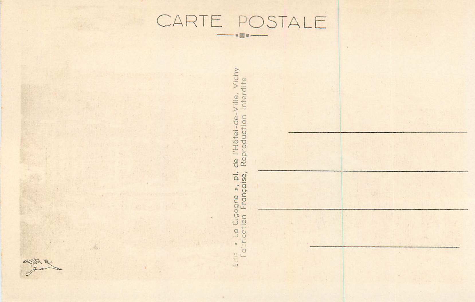 Le Lac du Jardin des Plantes — Clermont-Ferrand — La Cigogne, n° 4065 — Reverso