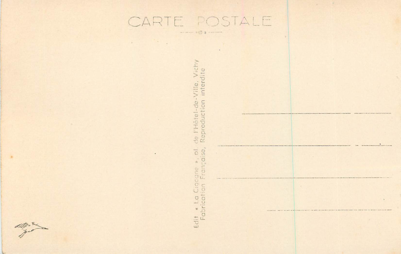 Puy de Dôme — Kette der Puy Sud, aufgenommen mit Flugzeug — La Cigogne, Nr. 4316 — Rückseite