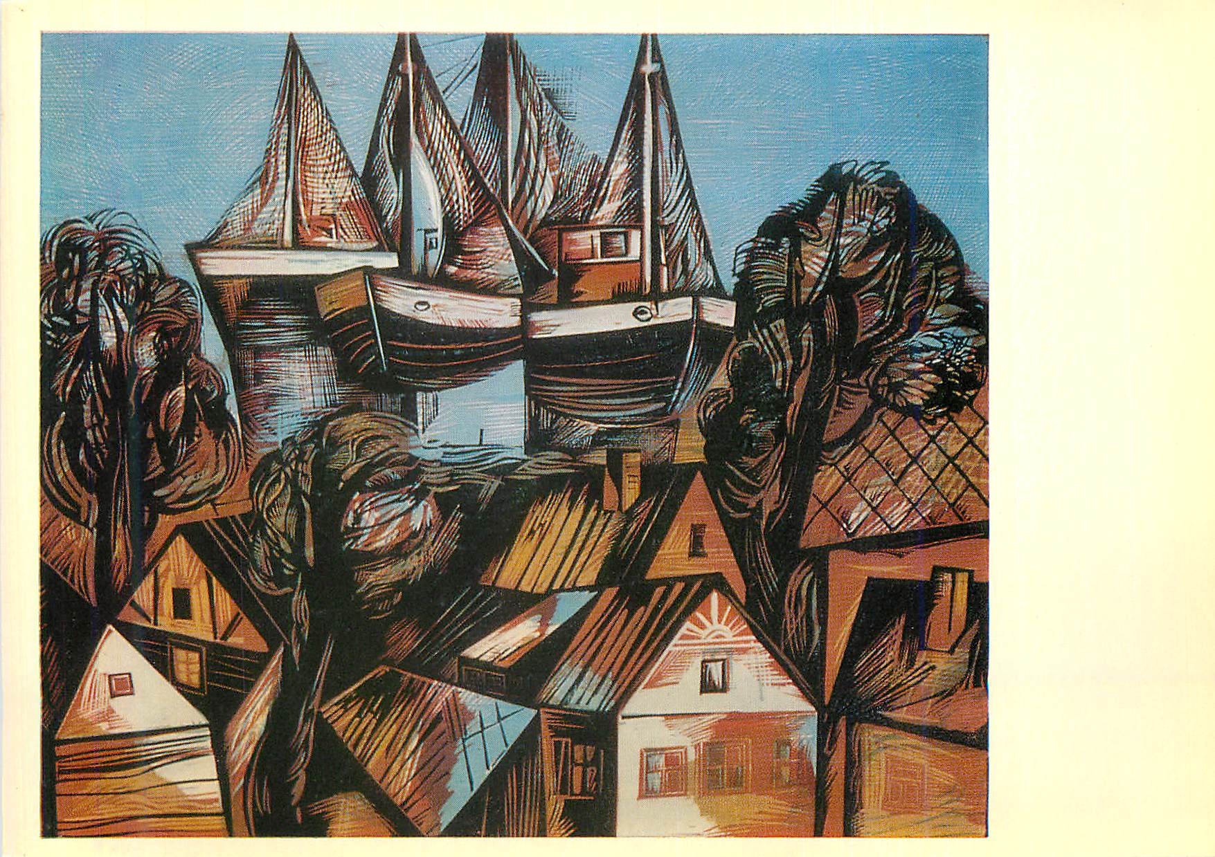 CPM Art Museum of the Latvian Soviet Socialist Republic Riga L Helmuts (Born 1934) Landing Place 1969