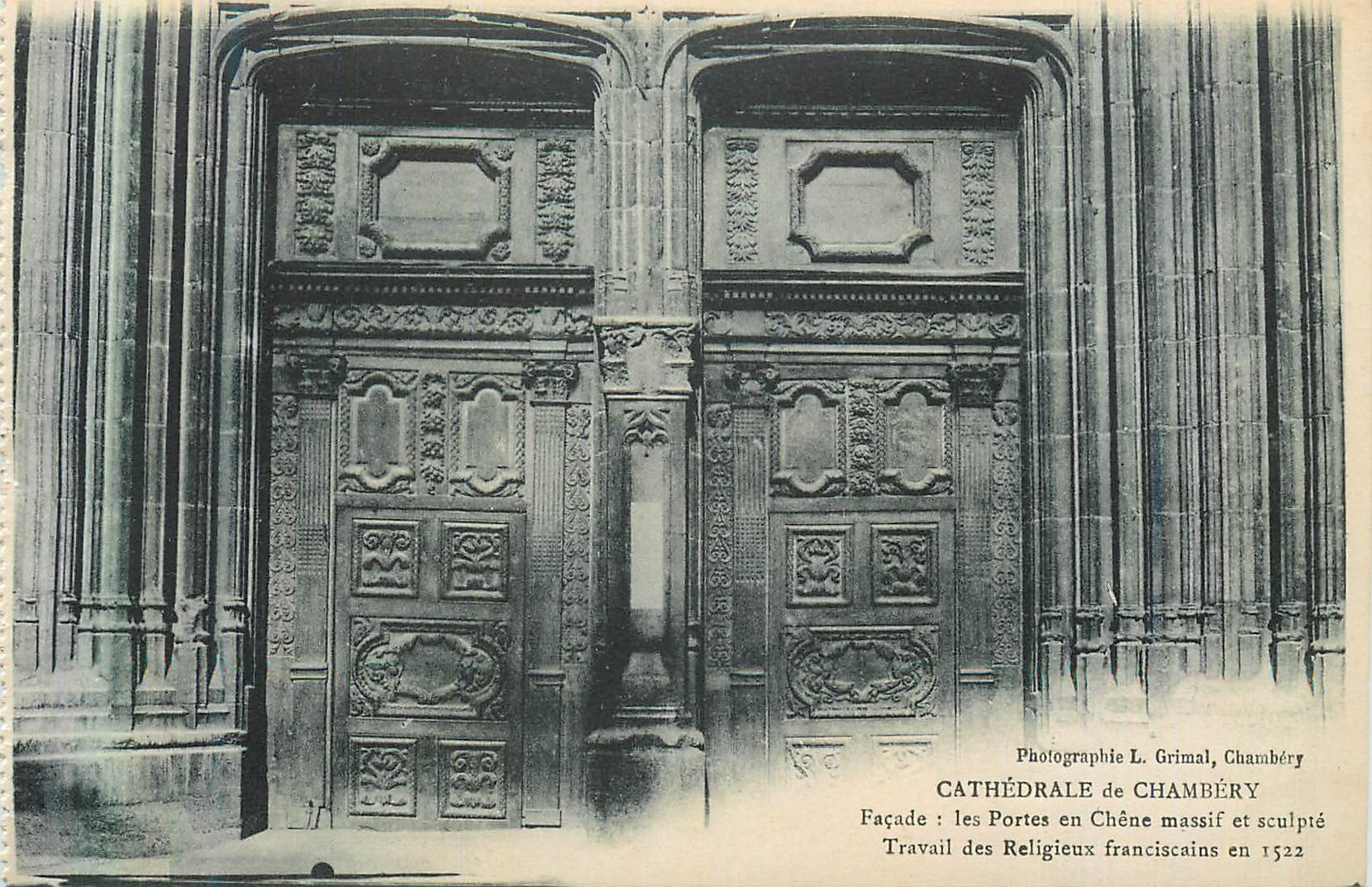 CPA Cathedrale de Chambery Facade Les Portes en Chene Massif et Sculpte